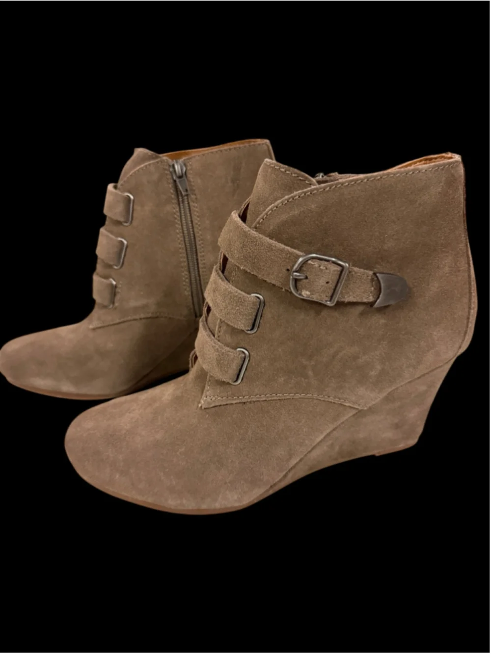 Women's Dolce Vita Brown Suede Wedge Ankle Boots Size 9.5